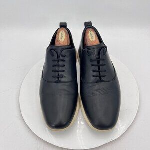 Wolf & Shepard WSXSN Men Size 10M Black Leather White Sole Lace Up Oxford Shoes